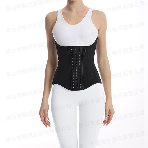 Damen Korsett Shapewear Taillenmieder Formende Unterwäsche Sexy Korsett Lässig Einfarbig Knöpfe Urlaub Straße Date Ärmellos Schwarz Beige Frühling Herbst Figurbetonter Schnitt Image