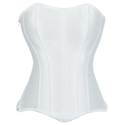 Damen Korsett Shapewear Taillenmieder Formende Unterwäsche Sexy Korsett Mode Sexy Einfarbig Reißverschluss Rückenfrei Urlaub Straße Date Ärmellos Kalter Schulter-Ausschnitt Schwarz Weiß Frühling Image