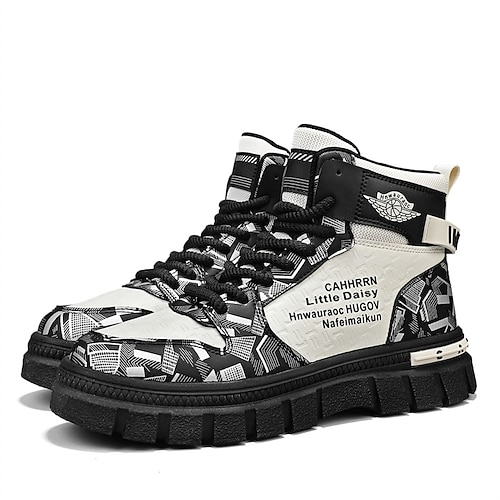 High-Top-Mode-Freizeit-Sneaker für Herren trendiges Printdesign für Streetstyle und Alltag Image