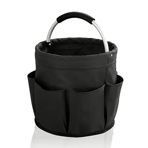 Tragbare Werkzeug-Aufbewahrungstasche mit mehreren Taschen – robuste Gartenhandtasche aus Metall mit mehreren offenen Taschen, perfekt für kleine Werkzeuge, Gartenutensilien, Vatertagsgeschenk Image