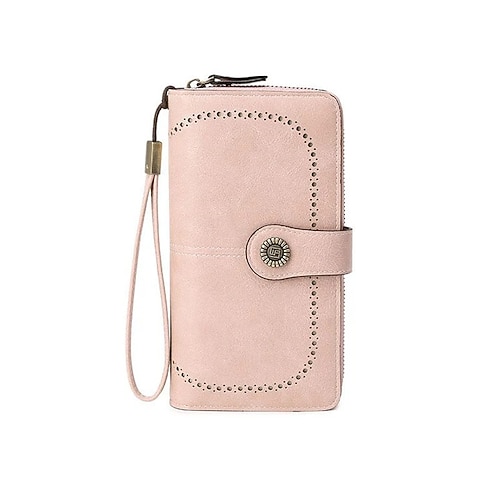 RFID-Antimagnetische lange Geldbörse Damen Reißverschluss Leder Geldbörse große Kapazität Reise Clutch stylischer Kreditkartenhalter Bifold Organizer modische Handtasche für den täglichen Gebrauch