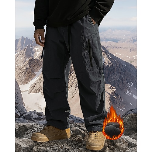 Herren Cargohosen Wanderhosen Wintermantel Trainingshose Winter Herbst Außen Normale Passform Wasserdicht Winddicht Warm Hosen Tasche Schwarz Armeegrün Camping / Wandern Jagd Camping / Wandern Image