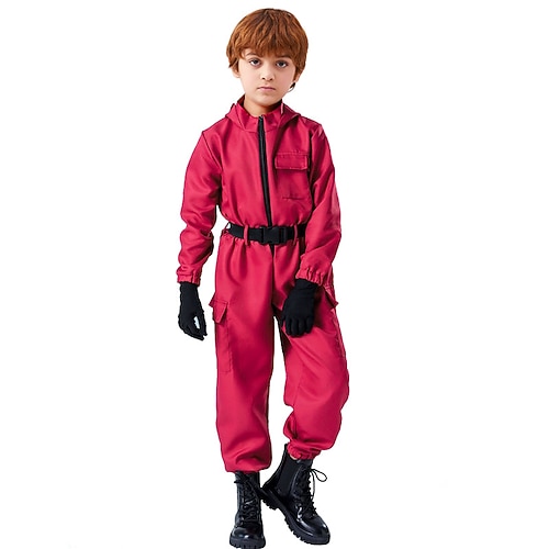 rote Wache Kostüm Overall Horror Gruseliges Kostüm for Herren Jungen Kinder Erwachsene Halloween Karneval Leistung Party Image