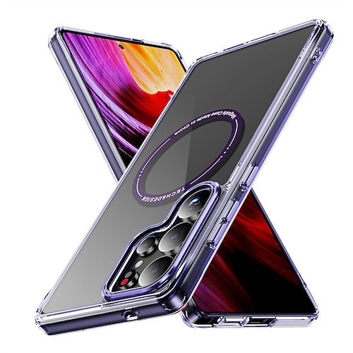 Handy Hülle Handyhüllen Für Samsung Galaxy S25 Ultra Plus S24 Ultra Plus S23 Ultra Plus A56 A16 Rückseite Magnetische Adsorption Durchscheinend Magnetisch Stoßfest TPU PC Image