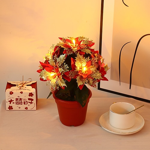 Weihnachtssterne mit LED-Beleuchtung, künstliche Weihnachtssterne, künstliche Weihnachtssterne, Arrangements für drinnen und draußen, Weihnachtssterne, Weihnachtsdekoration, Weihnachtsgeschenk Image