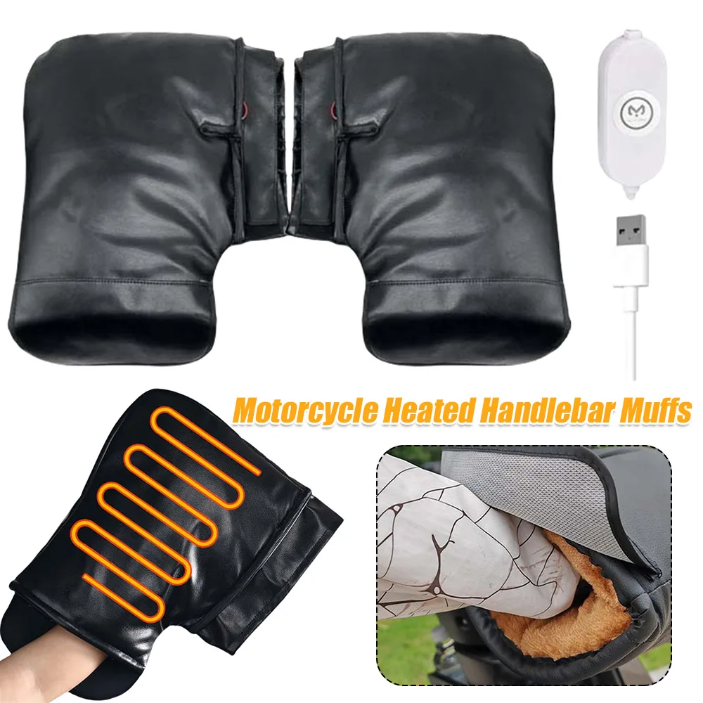 3-stufige beheizte Motorrad-Handschuhe mit Griff, Motorrad, Elektroroller, dick, warm, regenfest, Motorradhandschuhe, Winterhandschuh Image