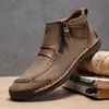 Neue Herbst Handgemachte Leder Männer Stiefel Outdoor Design Turnschuhe Mann Atmungsaktive Casual Leder Schuhe Männer Stiefeletten Herbst Plus Größe