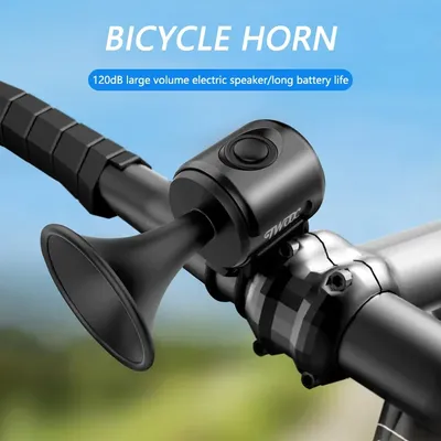 Electric Bike Horn Loud 120dB Adult Bicycle Bell Warning Bike Horns Alarm for Handlebars 300mAh Battery Operated Waterproof Horn