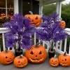 24 Blätter Areca Palm Simulation Lila Pflanzen Große realistische künstliche Bäume Geeignet Schlafzimmer Outdoor Gothic Halloween Decora
