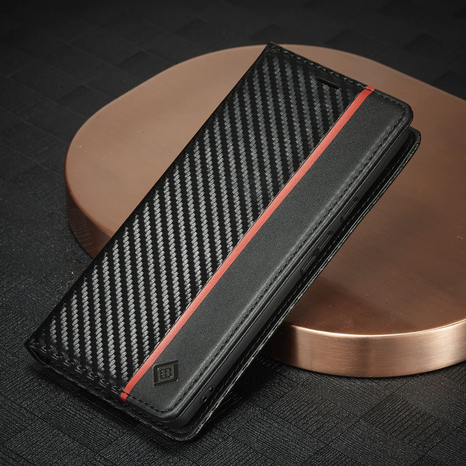 Kohlefaser-Textur-PU-Leder-Handyhülle für Google Pixel 10 Pro XL 9A 9 Pro 8 8A 7 7A 6 6A Kartensteckplatz-Halter Brieftasche Flip-Cover Image