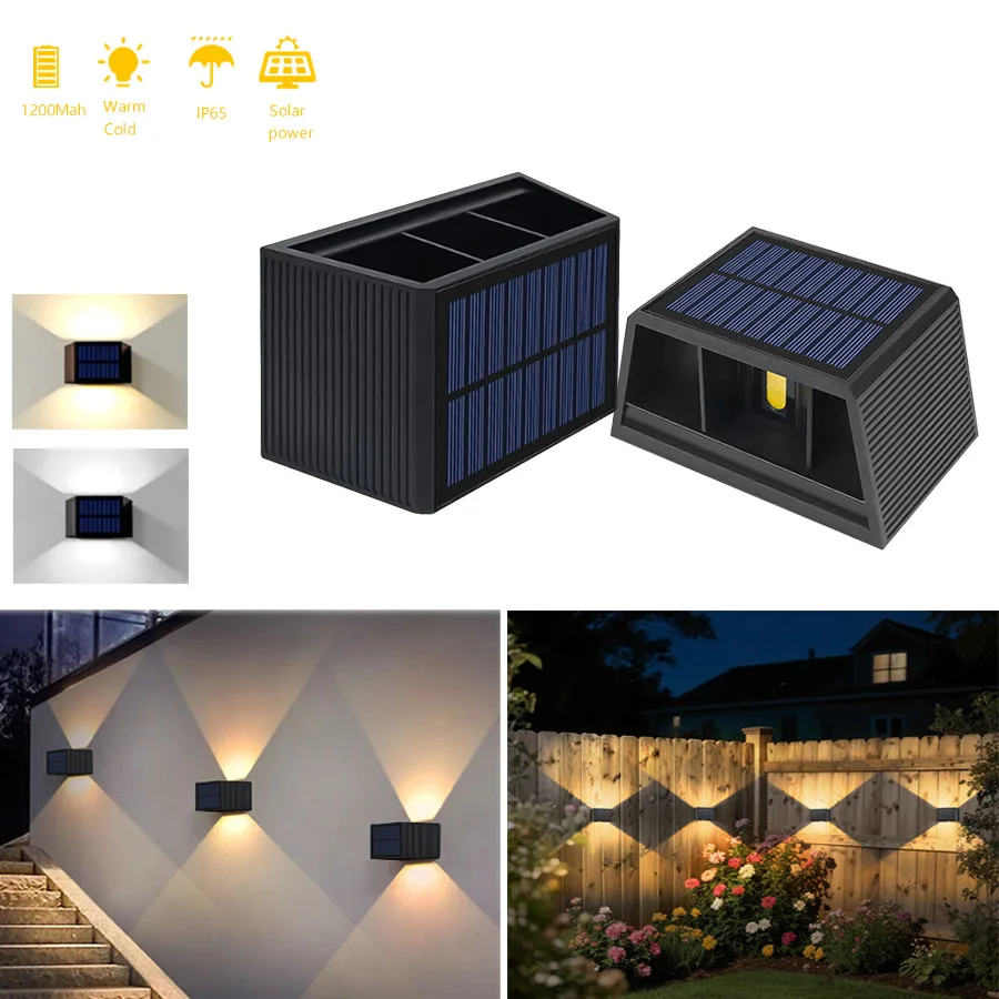 Solarleuchten für den Außenbereich, Solar-Wandleuchte, Gartendekoration, Solarstrahler für den Außenbereich, solarbetrieben, Sonnenlicht, Hof, Weg, Wandleuchte