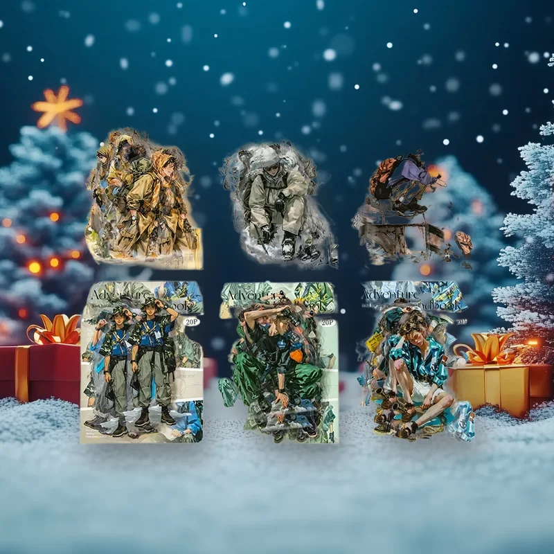 1 Packung/3 Pack 6 Stile Original Charakter PET Aufkleber Jack's Adventure Handbuch Serie Journal Dekoration Collage Image