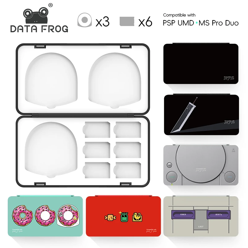 DATA FROG UMD Game Card Case für PSP VITA SD Halter für PSP 1000/2000/3000 Memory Stick Pro Duo M2 Retro Design Image
