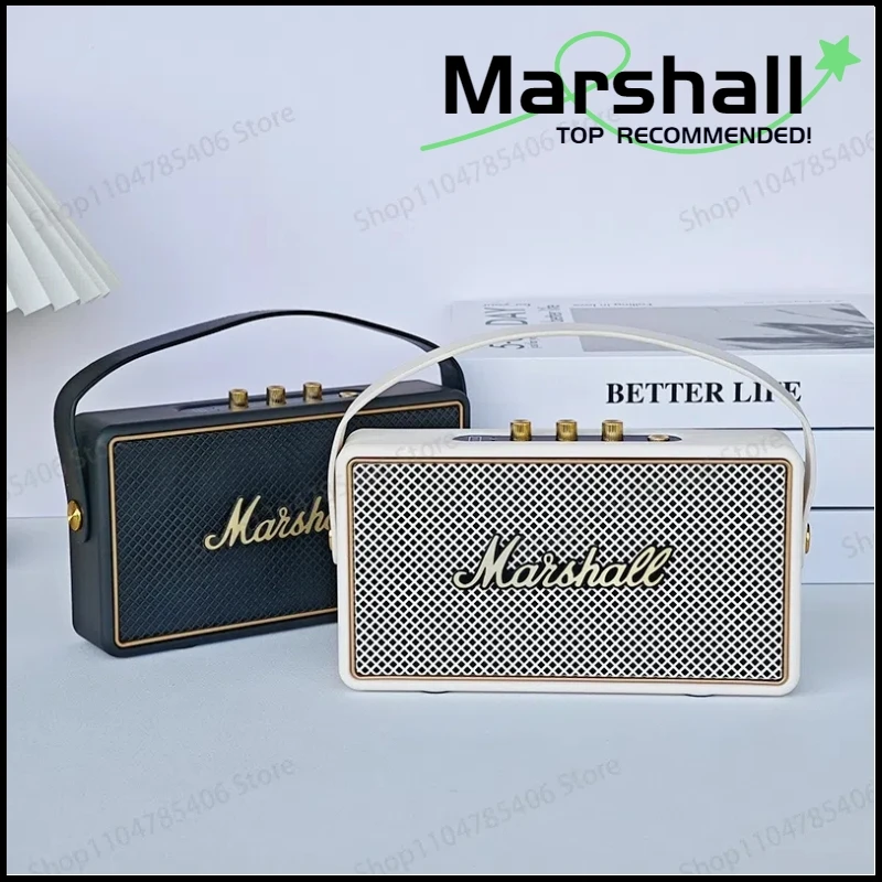 Altoparlante Bluetooth portatile Marshall Robusto design impermeabile Suono stereo ad alto volume, compatto e wireless per viaggi ed esterni