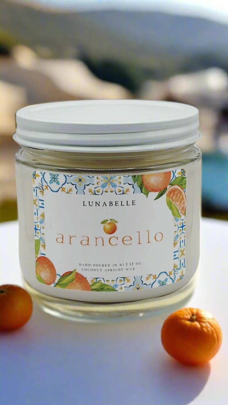 Candela Arancello Candela Arancia Candela Estiva Candela Profumata agli Agrumi Candela Profumata Fresca Candela Amalfi Candela Fatta a Mano Candela Pr