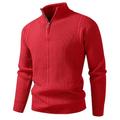 Per uomo Felpa Maglione A Coste Maglia Top Regolari Lavorato a maglia Slim Fit Semplice Colletto Mao Maglieria Contemporaneo Casuale Abbigliamento quotidiano Abbigliamento Autunno Nero Rosso M L XL
