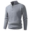 Per uomo Felpa Maglione A Coste Maglia Top Regolari Lavorato a maglia Slim Fit Semplice Colletto Mao Maglieria Contemporaneo Casuale Abbigliamento quotidiano Abbigliamento Autunno Nero Rosso M L XL