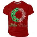 Natale Per uomo Gesù Fede Maglietta Manica Corta maglietta Stampa 3D Girocollo Camicia Quotidiano Designer Artistico Vacanza Feste Streetwear Nero Rosso Blu Tutte le stagioni Abbigliamento S M L XL