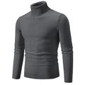 Per uomo Felpa Maglione A Coste Maglia Top Regolari Patchwork Lavorato a maglia Semplice Dolcevita Maglieria Contemporaneo Casuale Abbigliamento quotidiano Abbigliamento Autunno Nero Bianco L XL 2XL