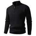 Per uomo Felpa Maglione A Coste Maglia Top Regolari Lavorato a maglia Slim Fit Semplice Colletto Mao Maglieria Contemporaneo Casuale Abbigliamento quotidiano Abbigliamento Autunno Nero Rosso M L XL