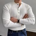Per uomo Felpa Maglione A Coste Maglia Top Regolari Lavorato a maglia Slim Fit Semplice Henley Maglieria Contemporaneo Casuale Abbigliamento quotidiano Abbigliamento Autunno Nero Bianco M L XL