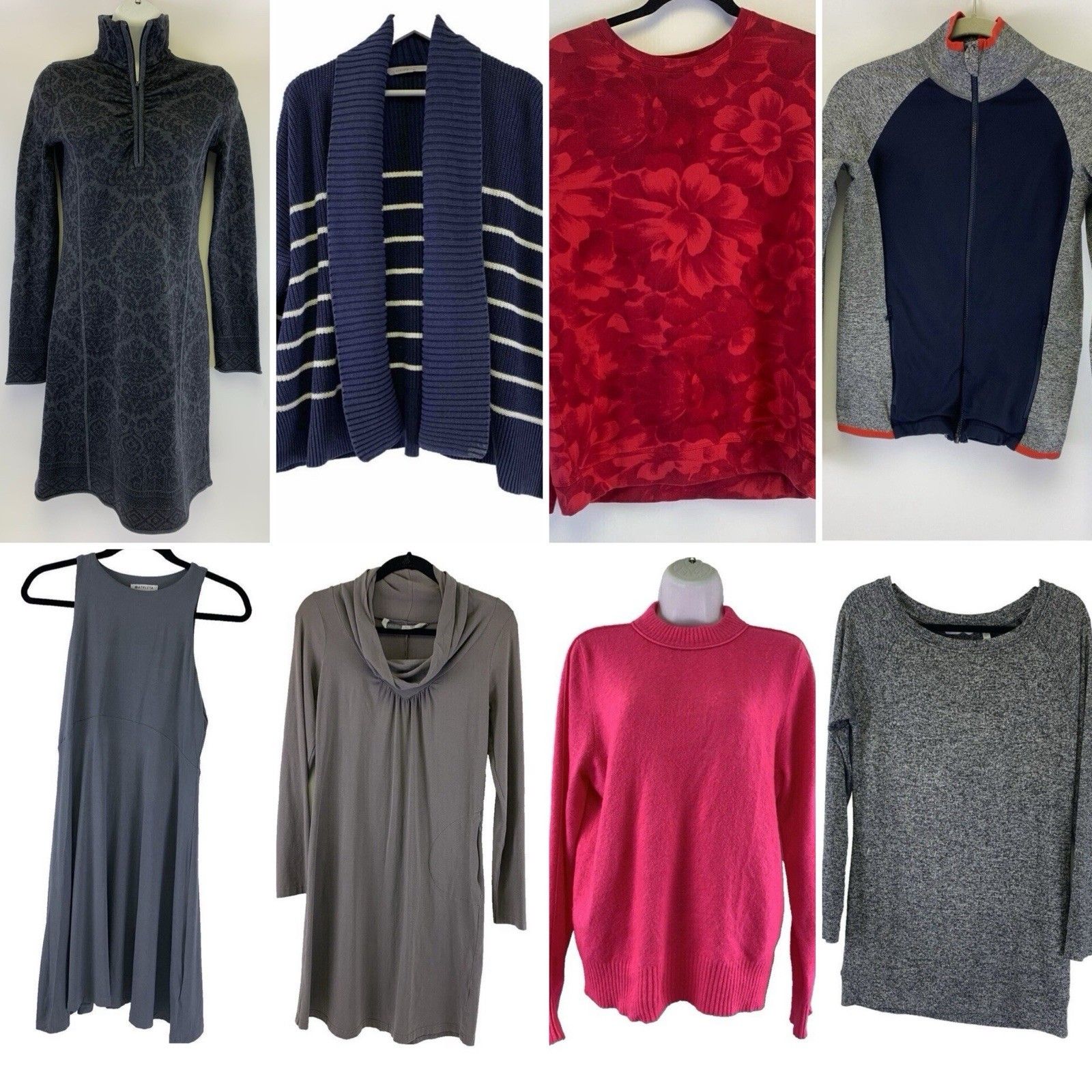 Athleta Dresses | Athleta Clothes Lot Of 8 Sweater Dresses Zip Jacket Cardigan Top Womens Xs Small | Color: Blue | Size: S