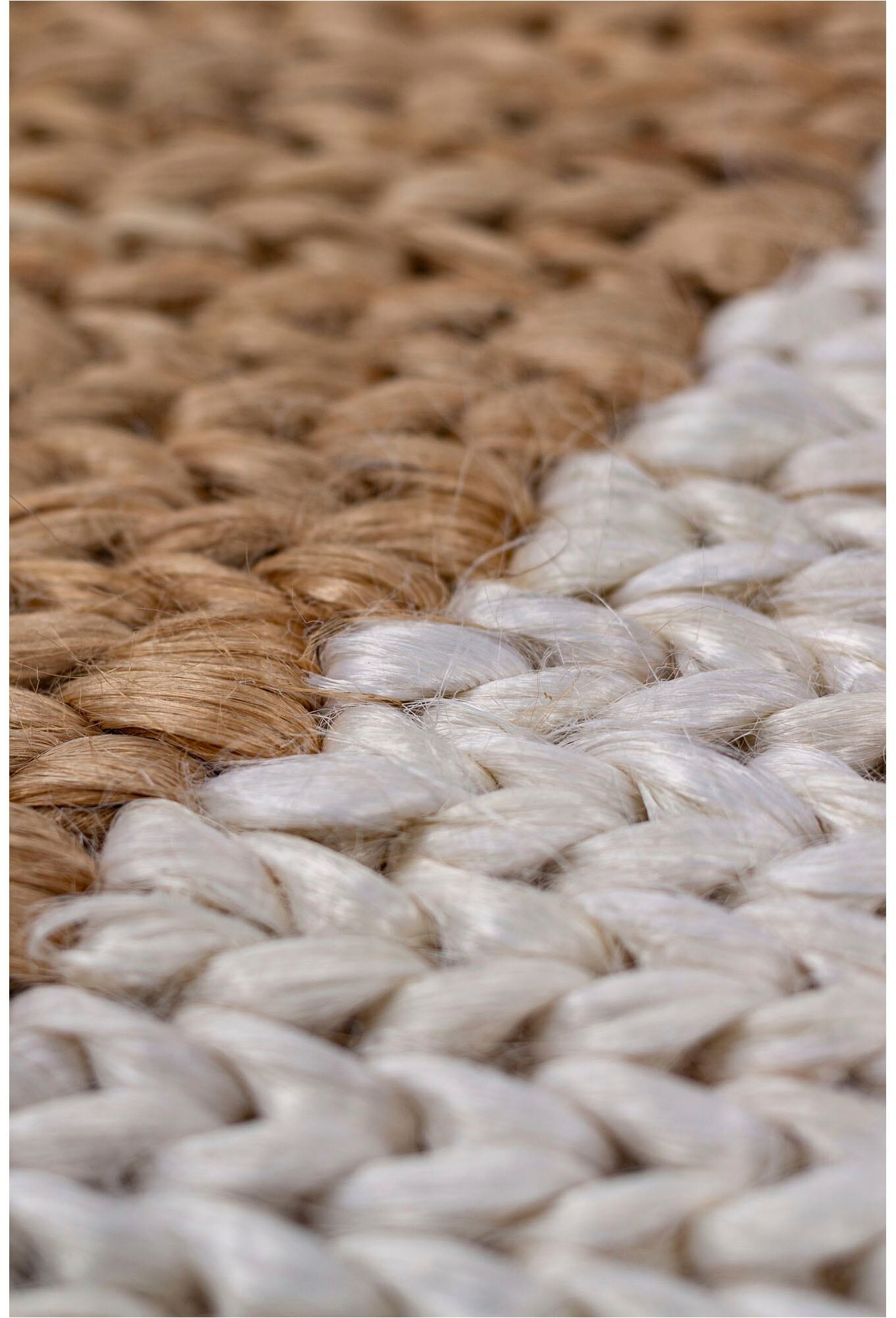 Teppich FLAIR RUGS "Effie Diamond", beige, B:120cm H:5mm L:170cm, Baumwolle, Jute, Teppiche, handgeknüpft Image