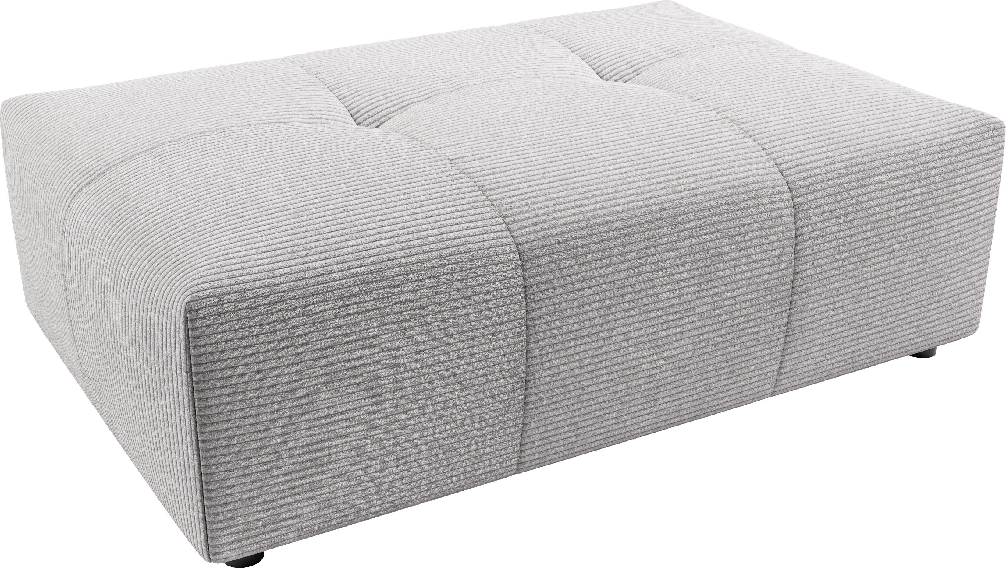 Polsterhocker 3C CANDY "Yoshy", grau, B:120cm H:41cm T:83cm, 88% Polyester, 12% Polyacryl, Hocker, Passend zur Serie Yoshy