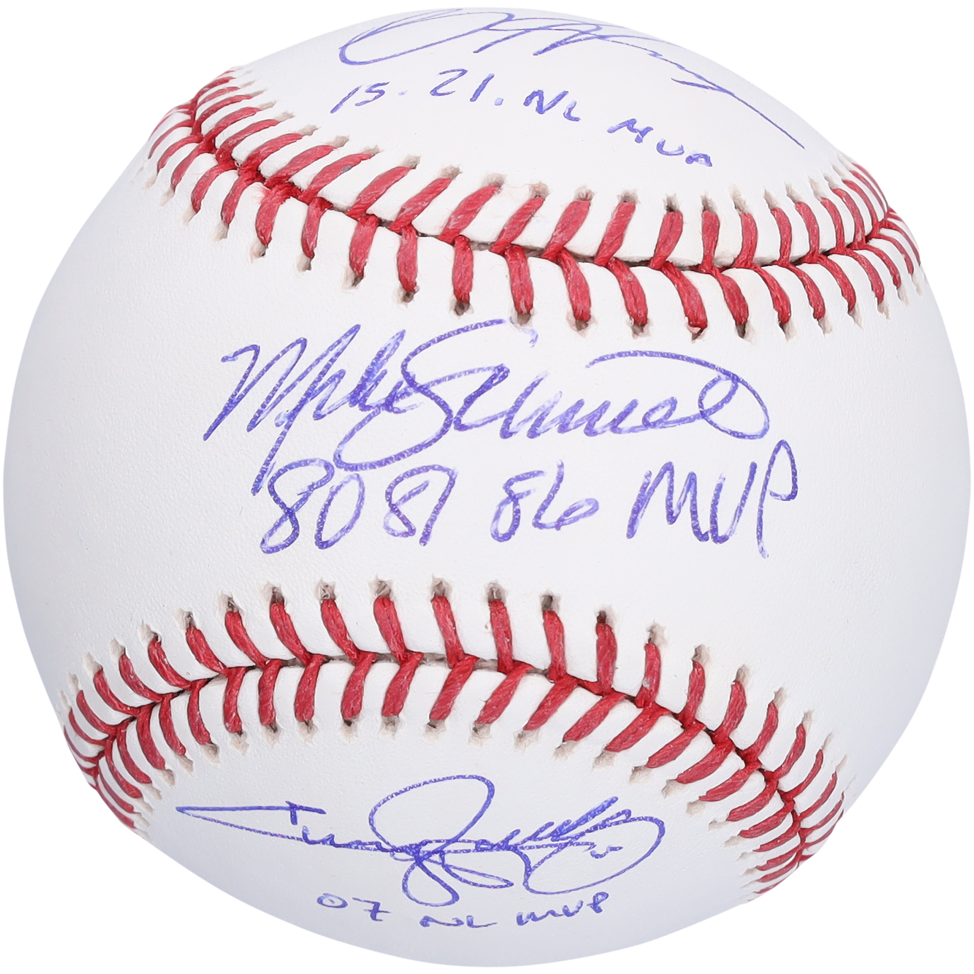 Mike Schmidt, Jimmy Rollins und Bryce Harper Philadelphia Phillies signierter Baseball mit mehreren Inschriften Image
