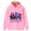 Süßes Derpy KPop Demon Hunter Cartoon Mädchen Kapuzenpullover Warme Kinder Wellenmode Casual Tops Lässige Schwarz Rosa Kleidung