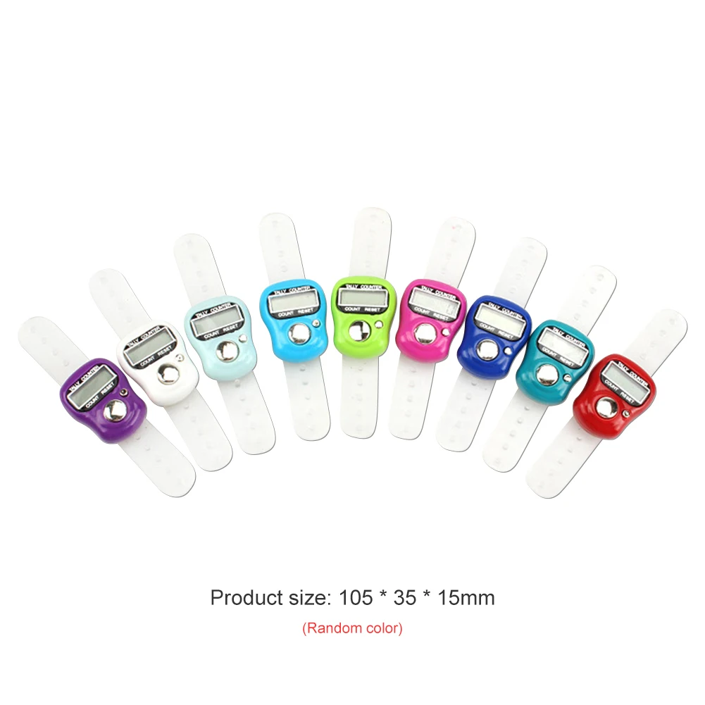 Digit Row Tally Stitch Marker Pedometer Display Electronic Tally Counter Portable Electronic Finger Counter Ring