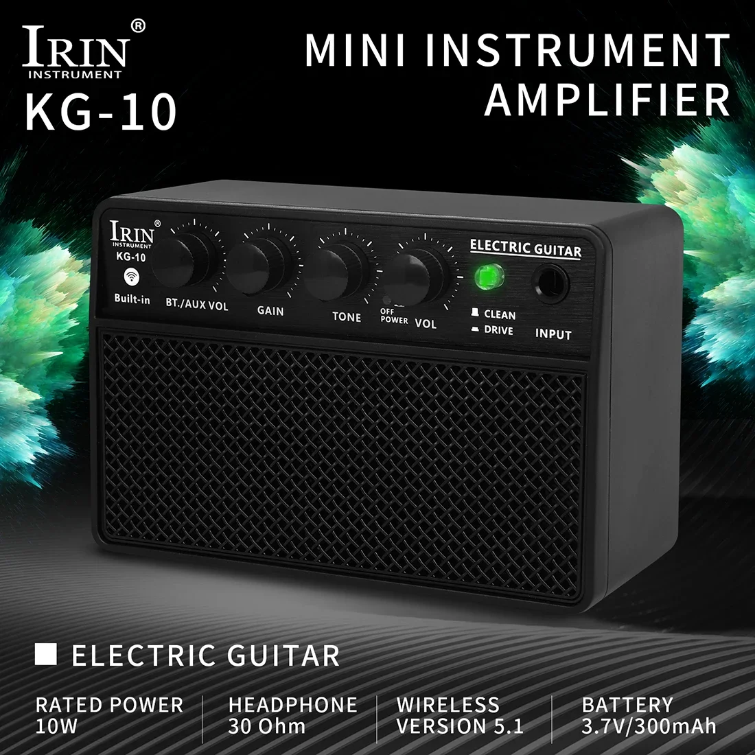 Audio-Klangverstärker für E-Gitarre, Bass, 10 W, 6,35 mm, wiederaufladbar, tragbarer Klangverstärker, Zubehör für E-Gitarre und Bass Image