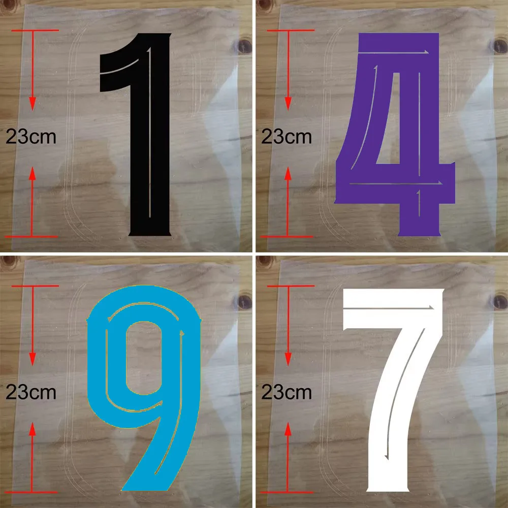 Black Yellow 23-24 Home away High Quality Football Jersey Number PU Material Iron on Patch Soccer Kits Heat Transfer Sticker