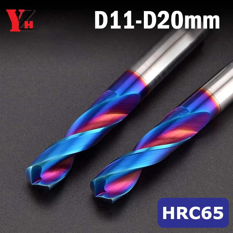 YZH Spiralbohrer, Durchmesser 11–20 mm, HRC65, allgemeiner Schaft und gerader Griff zum CNC-Bohren von Metall für Loch Image