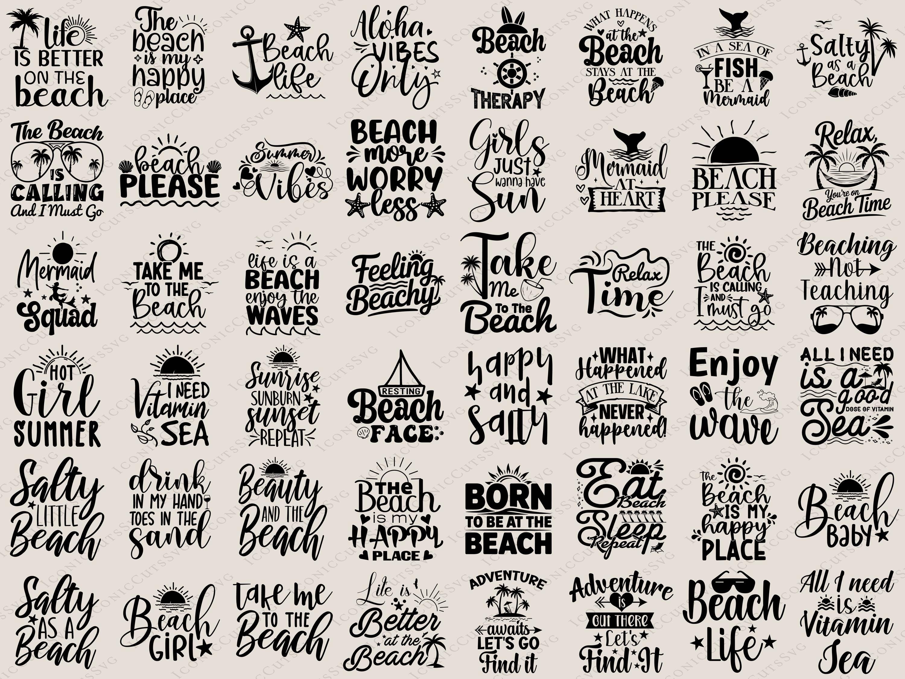 Pacchetto estivo SVG, spiaggia SVG, estate SVG, divertenti citazioni sulla spiaggia SVG, file di taglio estivi, citazioni estive SVG, file SVG per Cri