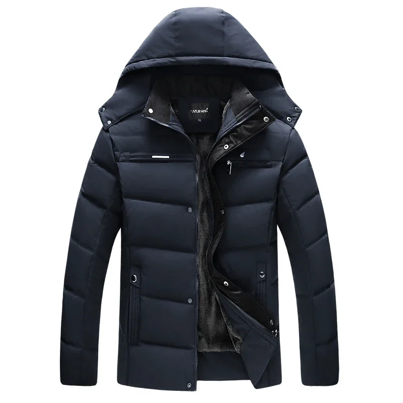 2025 neue Herren Marke Dicke Warme Winter Jacke Baumwolle Gepolsterte Mann Große Größe XL-4XL Casual Outwear Parka Windschutz Fleece mantel HMY 31