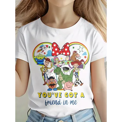 Pixar Toy Story Grafik Mädchen T-Shirt Baumwolle Kurzarm Kinder T-Shirts Cartoon Disney Tops Baby T-Shirt Sommer Kinderkleidung