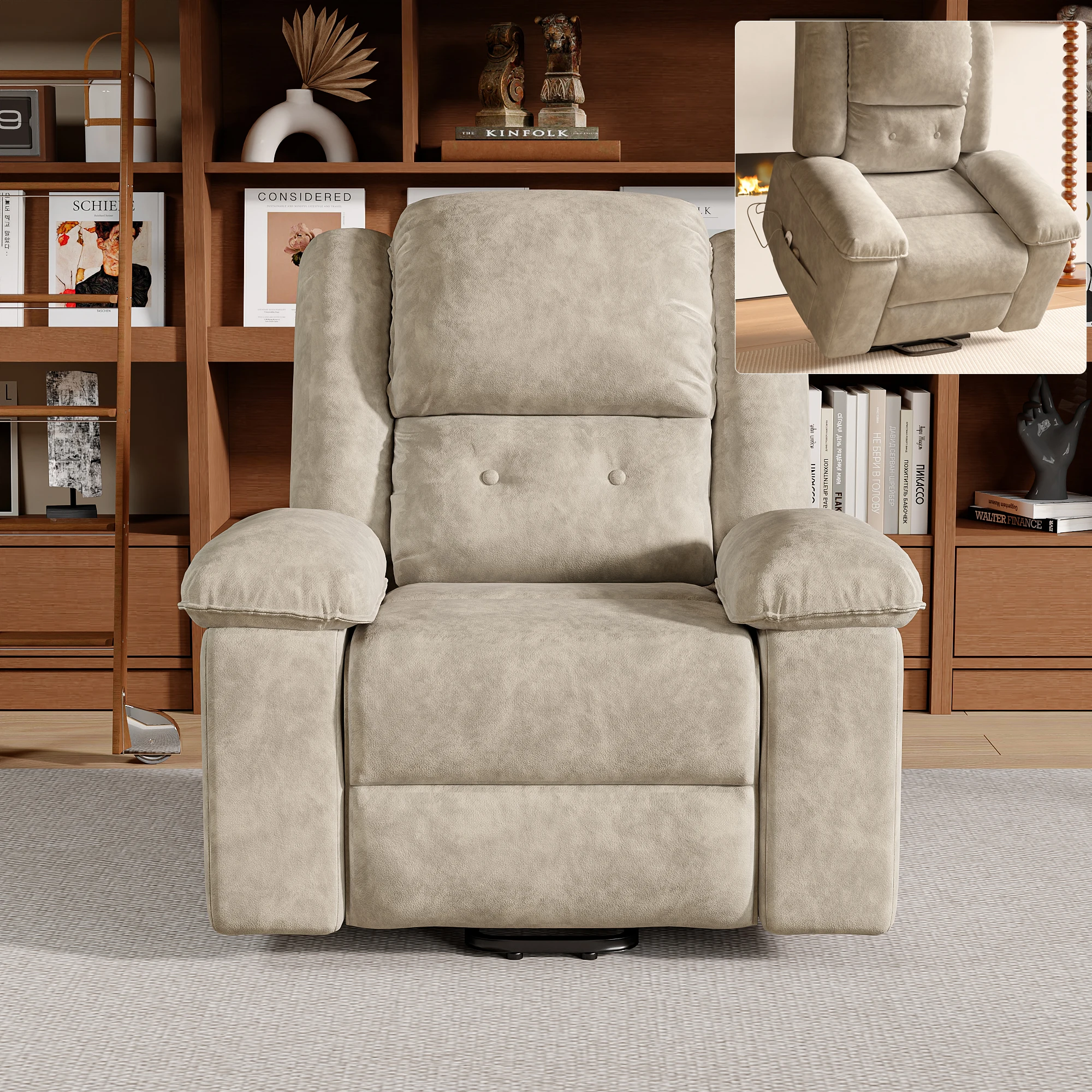 Elektrischer Relaxsessel, Massagesessel, 160 °, mit Fernbedienungen, Fußstütze und Rückenlehne, verstellbar, 8 Massagezonen