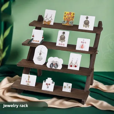 Massivholz Puppe Figur Schmuck Ohrringe Ohr Clips Schmuck Racks Desktop Lagerung Display Racks Home Storage Halter Organizer