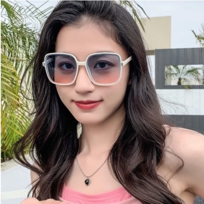 2pcs Sunglasses for Women Trend UV Protection Retro Sunglasses Rice Nail Square Sunglasses Gradient Color Sunglasses