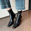 2023 herbst Frauen Stiefel Karree Stretch Stiefel Fashion Solid Frauen Schuhe Kurze Moderne Stiefel Damen Schuhe Winter High Heels