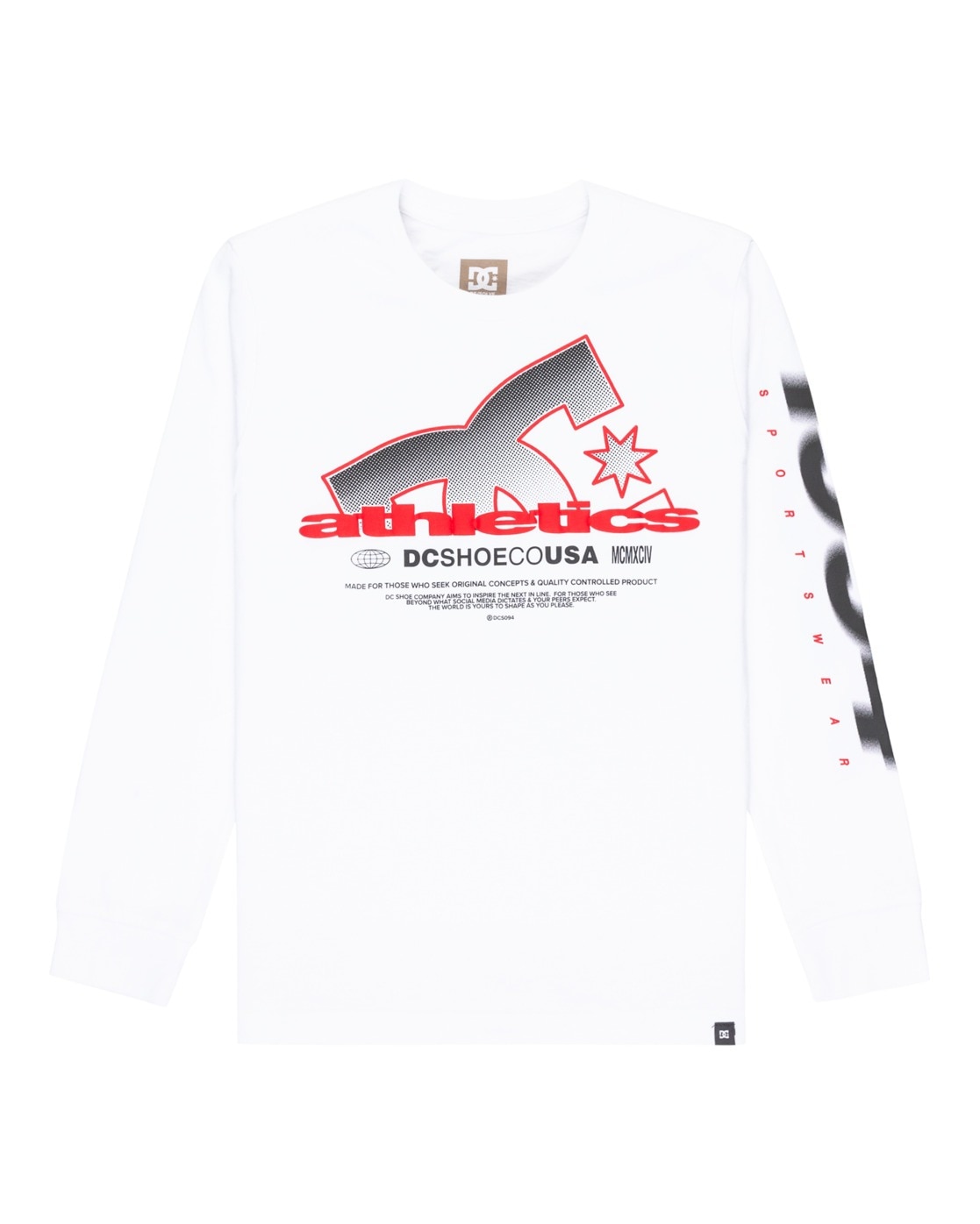 Langarmshirt DC SHOES "Slathletic", Kinder, Gr. 14(155-164cm), weiß, 75% Baumwolle, 25% Baumwolle, Shirts Image