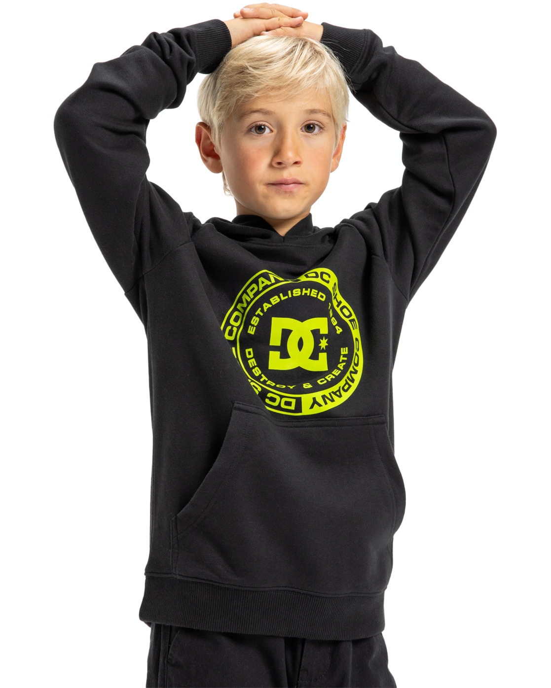 Kapuzensweatshirt DC SHOES "DC Corpo Raglan", Jungen, Gr. 8(125-130cm), schwarz, 55% Baumwolle, 25% Baumwolle, 20% Polyester, Sweatshirts