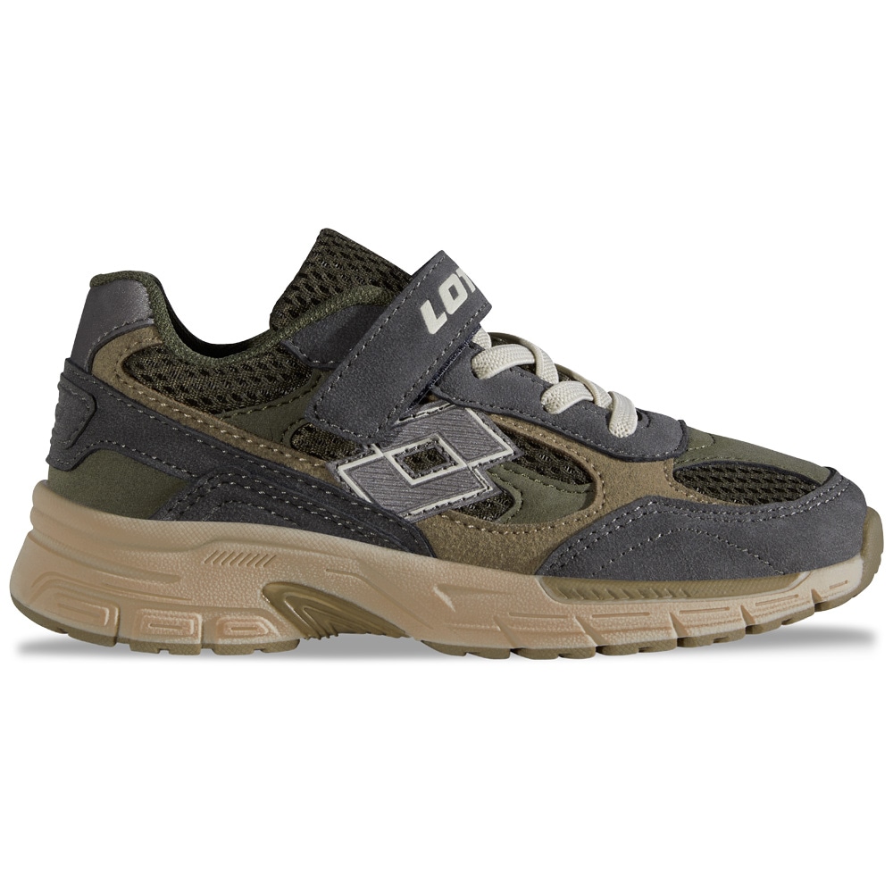 Sneaker LOTTO, Kinder, Gr. 28, dunkelgrau, olive, Kunstfaser, Synthetik, mehrfarbig, Schuhe, - in kinderfußgerechter Passform Image