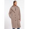 Fellimitatmantel FRIEDA & FREDDIES "Fake Fur Coat / Gine2", Damen, Gr. 42, beige (natur), 100% Polyester, gemustert, elegant, regular fit, ohne Ausschnitt, Langarm, Mäntel