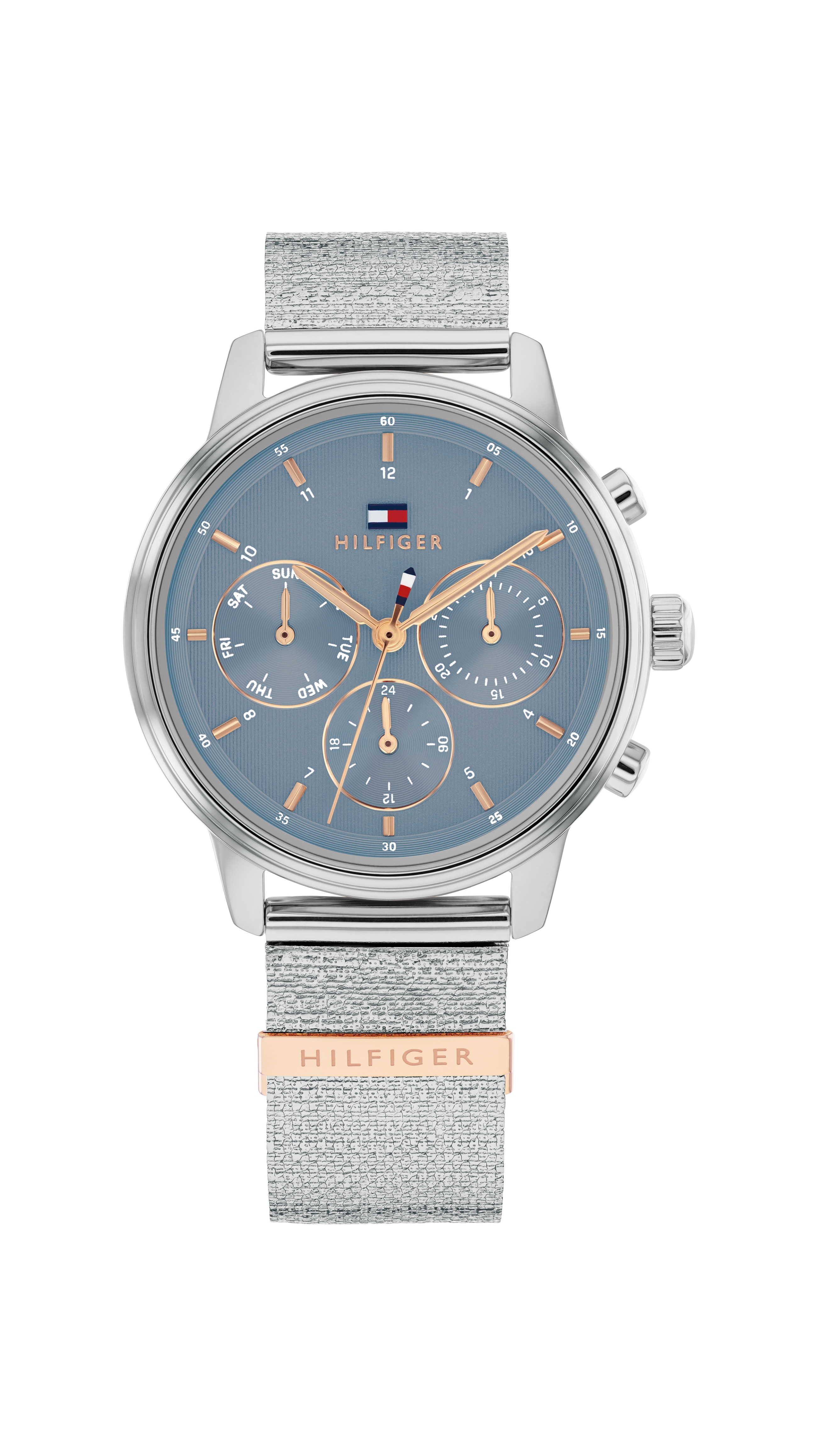 Multifunktionsuhr TOMMY HILFIGER "BLAKE", silberfarben, hellblau, Armbanduhren, Damen, Quarzuhr, Armbanduhr, Damenuhr, Edelstahlarmband, analog Image