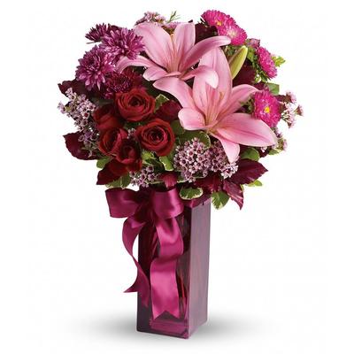 Send Flowers - Fall in Love Pink Present Bouquet