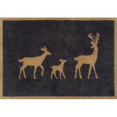 Fußmatte TURTLE MAT "Deer Family Gold", bunt, B:60cm H:9mm L:85cm, Baumwolle, Teppiche, waschbar und trocknergeeignet Image