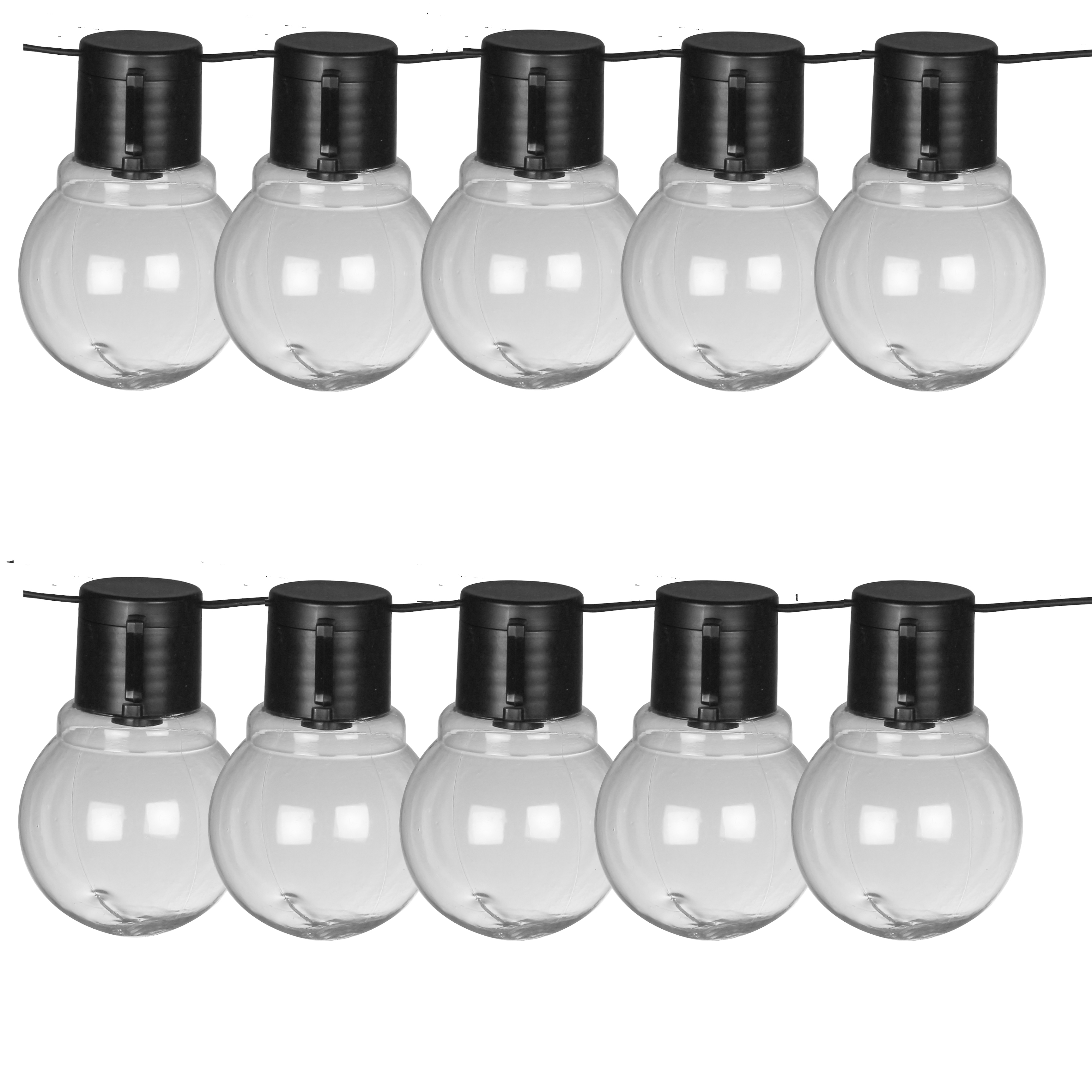 LUXFORM Lichterkette "Solar-Lichterkette Menorca Partybeleuchtung 10xLED", schwarz (schwarz, transparent), Kabellänge 2m x Gesamtlänge 3,8m, Lichterketten, aus Kunststoff gefertigt, Lichterkette