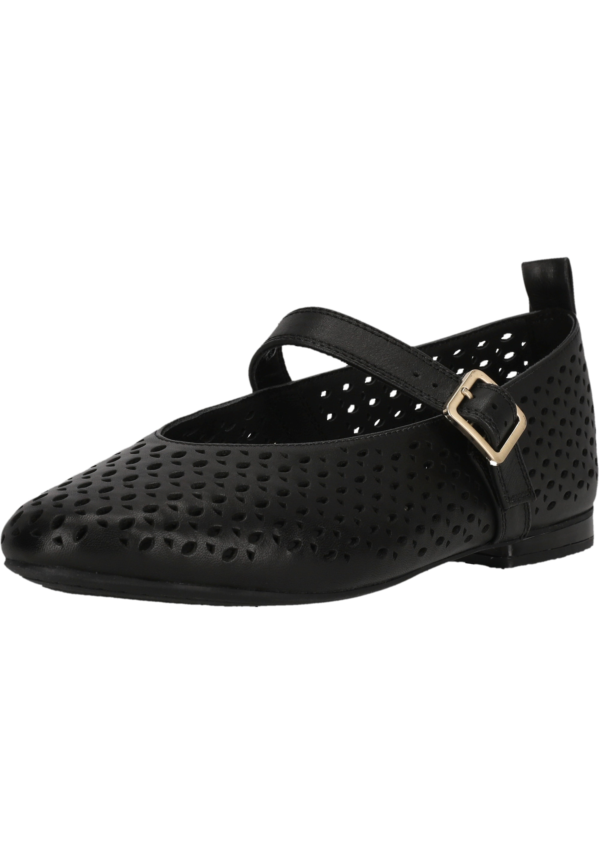 Ballerina CLARKS "Fawna Jane", Damen, Gr. 37,5, schwarz, Leder, Schuhe, in eleganter Ausfertigung mit Komfort-Fußbett
